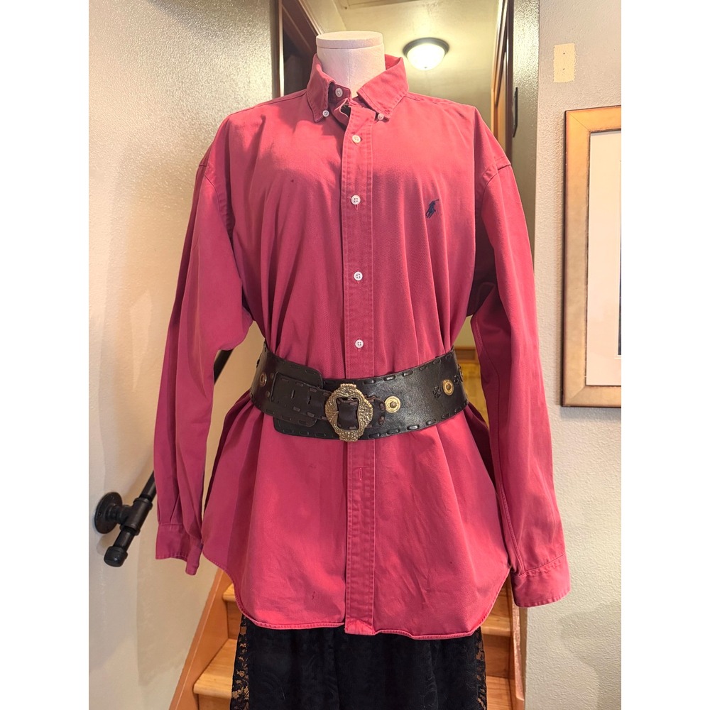 Polo Ralph Lauren Mens L Rose Button Down Shirt Cotton Pony Logo